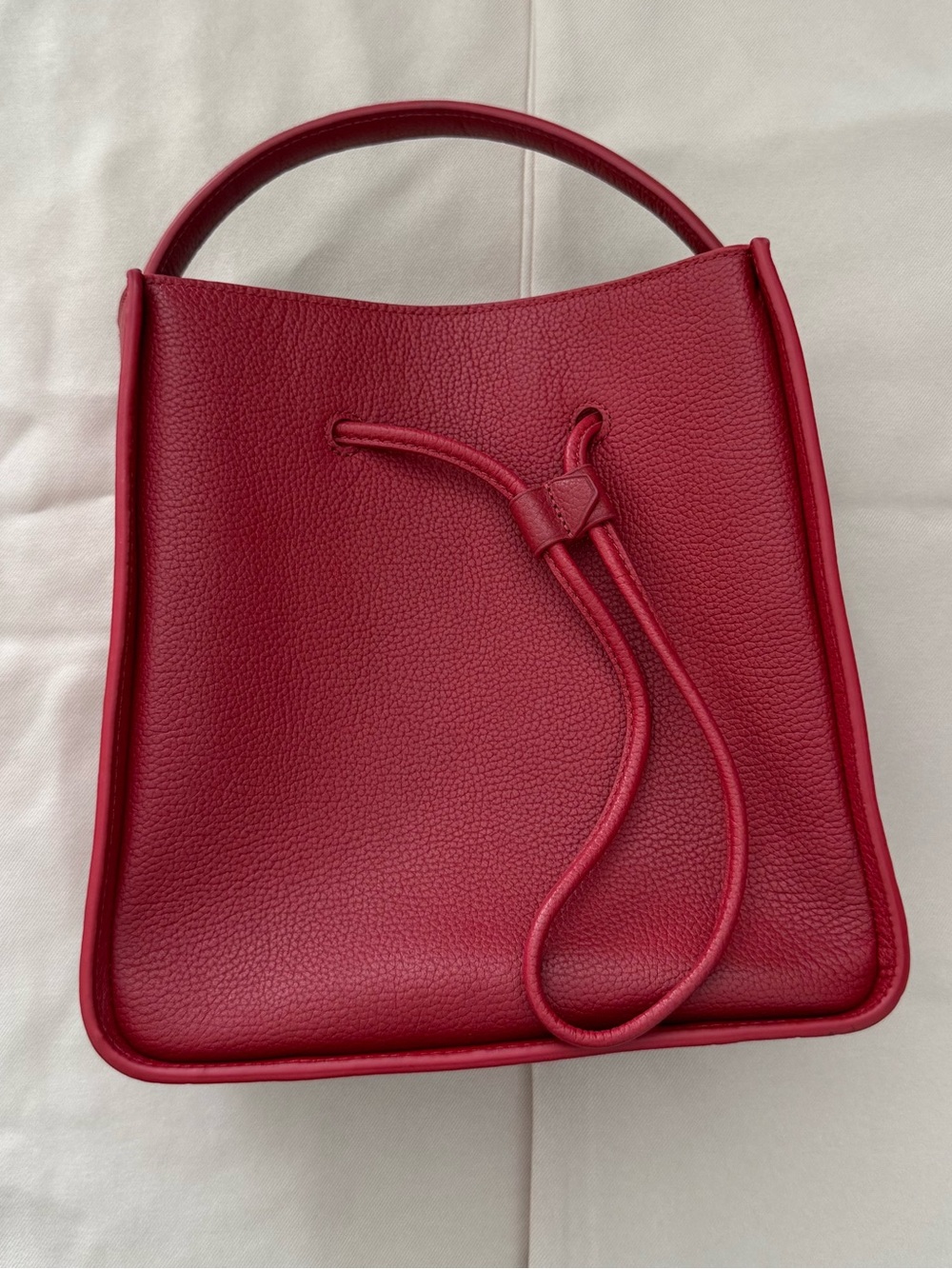 3.1 Phillip Lim Red Pebbled Drawstring Shoulder Bag